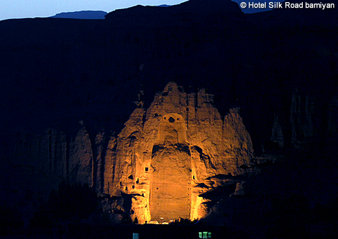 The West Buddha lighted up is with the help of New Zealand PRT who are staying in Bamiyan